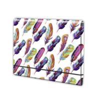 Opakowanie Teczka A4 na gumkę łamana Penmate piórka 0102