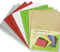 Opakowanie Tektura A4 gładka brokat 5 kolorów 10szt