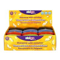 Temperówka na trzy grubości z pojemnikiem (12szt). Wydawca: Strigo. SmakLiter.pl Opakowanie Temperówka na trzy grubości z pojemnikiem (12szt)