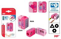 Temperówka podwójna - Kotki / serce. Wydawca: MP Main Paper. SmakLiter.pl Opakowanie Temperówka podwójna - Kotki / serce