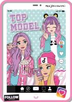 Top model. Kolorowanka z wykrojnika. Autor: Katarzyna Maćkowiak. SmakLiter.pl Okładka książki Top model. Kolorowanka z wykrojnika