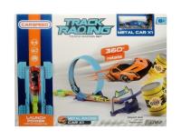 Tor z metalowym autem i wyrzutnią. Wydawca: SWEDE. SmakLiter.pl Opakowanie Tor z metalowym autem i wyrzutnią