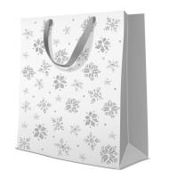Opakowanie Torba premium Brokatowe śnieżki L Boże Narodzenie