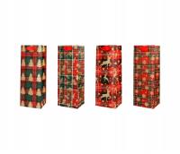 Opakowanie Torba prezentowa na butelkę 12,5x34,5 brokat mix