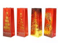 Opakowanie Torebka na butelkę z motywem świątecznym MIX