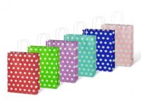 Opakowanie Torebka na prezent kraft 245x310x105 kropki mix