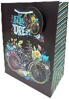 Opakowanie Torebka ozdobna matowa 18x23x10cm rower GB23126