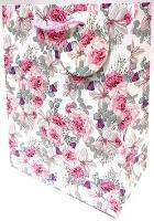 Opakowanie Torebka ozdobna matowa 18x23x10cm róże GB23128