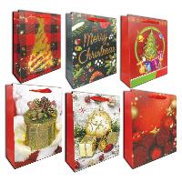 Opakowanie Torebka prezentowa Bożonarodzeniowa LUX CQXK2302-M mix 12 sztuk