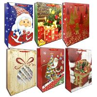 Opakowanie Torebka prezentowa Bożonarodzeniowa LUX CQXK2303-L mix 12 sztuk