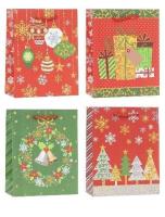 Opakowanie Torebka świąteczna 18x23x8cm mix ROZETTE