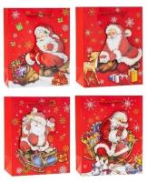 Opakowanie Torebka świąteczna Mikołaj 18x23x8cm mix ROZETTE