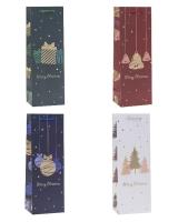 Opakowanie Torebka świąteczna na butelkę mix ROZETTE