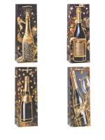 Opakowanie Torebka świąteczna na butelkę mix ROZETTE