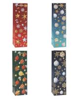 Opakowanie Torebka świąteczna na butelkę mix ROZETTE