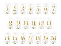 Opakowanie Transparentne numery na stół złoty 7x12cm 20szt