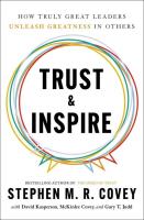 Trust & Inspire. Autor: Stephen M. R. Covey. SmakLiter.pl Okładka książki Trust & Inspire