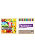 Opakowanie Układanka drewniana 12 elementów Pojazdy