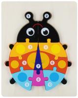 Opakowanie Układanka drewniana Biedronka 10 elementów