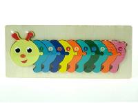 Opakowanie Układanka drewniana puzzle gąsienica edukacyjna