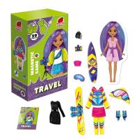 Układanka magnetyczna Podróżniczka. Wydawca: Roter Kafer. SmakLiter.pl Opakowanie Układanka magnetyczna Podróżniczka