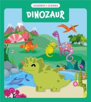 Układanka szukanka. Dinozaury. Autor: Basia Szymanek. SmakLiter.pl Okładka książki Układanka szukanka. Dinozaury