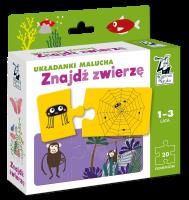 Układanki malucha Znajdź zwierzę Kapitan Nauka. Autor: Pola Augustynowicz. SmakLiter.pl Okładka książki Układanki malucha Znajdź zwierzę Kapitan Nauka