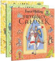 Umykający całusek / Śpij dobrze, dobry rycerzu / Trzy życzenia. Autor: David Melling. SmakLiter.pl Okładka książki Umykający całusek / Śpij dobrze, dobry rycerzu / Trzy życzenia