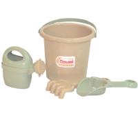 Wiaderko, łopatka, grabie i konewka Eco. Wydawca: Doloni. SmakLiter.pl Opakowanie Wiaderko, łopatka, grabie i konewka Eco