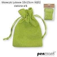 Opakowanie Woreczki jutowe zielone 10x15cm 6szt