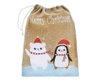 Opakowanie Worek świąteczny z juty Miś i Pingwin rozm.18,5cm