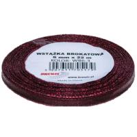 Opakowanie Wstążka brokatowa czerwona 6mmx22m