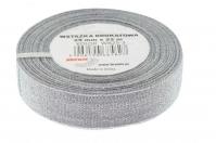 Wstążka brokatowa srebrna 25mmx22m. Wydawca: Brewis. SmakLiter.pl Opakowanie Wstążka brokatowa srebrna 25mmx22m