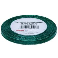 Opakowanie Wstążka brokatowa zielona 6mmx22m