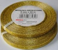 Opakowanie Wstążka brokatowa złota 6mmx22m