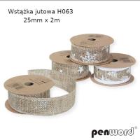 Opakowanie Wstążka ozdobna jutowa nadruk BN 25mmx2m (16szt)