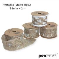 Opakowanie Wstążka ozdobna jutowa nadruk BN38mmx2m (16szt)