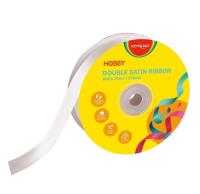 Opakowanie Wstążka podwójna satynowa biała 25mmx22,86m