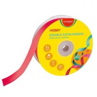 Wstążka podwójna satynowa czerwona 25mmx22,86m. Wydawca: Keyroad. SmakLiter.pl Opakowanie Wstążka podwójna satynowa czerwona 25mmx22,86m