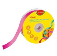 Wstążka podwójna satynowa różowa 25mmx22,86m. Wydawca: Keyroad. SmakLiter.pl Opakowanie Wstążka podwójna satynowa różowa 25mmx22,86m