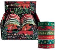 Wstążka satynowa 3m Christmas (12szt). Wydawca: INTERDRUK. SmakLiter.pl Opakowanie Wstążka satynowa 3m Christmas (12szt)