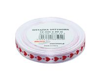 Opakowanie Wstążka satynowa serca biała 12mmx22m