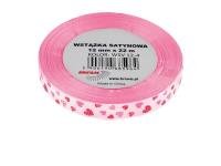 Opakowanie Wstążka satynowa serca różowa 12mmx22m