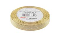 Opakowanie Wstążka satynowa w kropki beżowa 12mmx22m