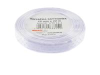 Opakowanie Wstążka satynowa w kropki biała 12mmx22m