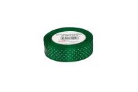 Opakowanie Wstążka satynowa w kropki zielona 25mmx22m