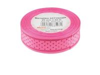 Opakowanie Wstążka satynowa w serca różowa 25mmx22m