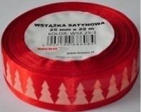 Opakowanie Wstążka satynowa z motywem świątecznym 25mmx22m