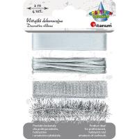 Opakowanie Wstążki tekstylne 4szt srebrne