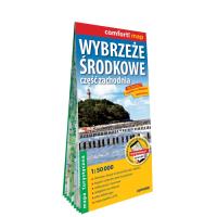 Wybrzeże Środkowe część zachodnia laminowana mapa turystyczna 1:50 000. Autor: Opracowanie zbiorowe. SmakLiter.pl Okładka książki Wybrzeże Środkowe część zachodnia laminowana mapa turystyczna 1:50 000